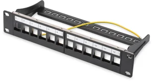 Digitus Patch panel 10 12-port 1U modularny Keystone wspornik czarny (DN-91420) - Akcesoria do szaf serwerowych - miniaturka - grafika 2
