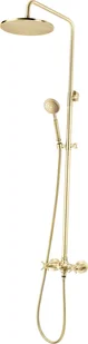 Deante Temisto Zestaw prysznicowy ścienny z deszczownicą mosiądz NACM4QT - Zestawy prysznicowe - miniaturka - grafika 2