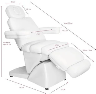 AZZURRO Fotel kosmetyczny elektr. azzurro 878 5 siln. biały P124586 - Fotele kosmetyczne - miniaturka - grafika 9
