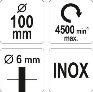 YATO SZCZOTKA CZOŁOWA Z TRZPIENIEM 100MM INOX NA WIERTARKE YT-47511 - Frezy - miniaturka - grafika 4