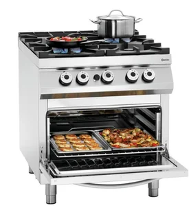 Bartscher 4-PALNIKOWA KUCHNIA GAZOWA +PIEKARNIK GAZ. 2/1 GN 2952171 - Piece, kotły  i płyty grzejne gastronomiczne - miniaturka - grafika 5