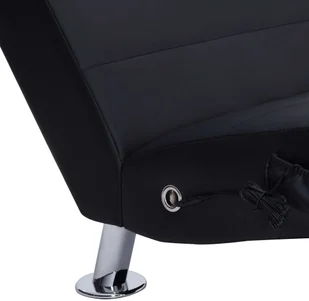 vidaXL Szezlong masujący z poduszką, czarny, sztuczna skóra - Szezlongi - miniaturka - grafika 6