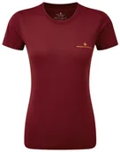 Bielizna sportowa damska - RONHILL RONHILL Koszulka biegowa damska CORE S/S TEE bordowa - miniaturka - grafika 1
