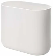 Koszyki łazienkowe - iDesign prosty kosz na śmieci do łazienki lub kuchni, wszechstronny kosz na śmieci o otwartym wzornictwie, mały owalny kosz na śmieci z tworzywa sztucznego, biały - miniaturka - grafika 1