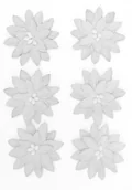 Dekoratorstwo - ARGO Kwiaty samoprzylepne papierowe DALIA 6szt. białe - miniaturka - grafika 1