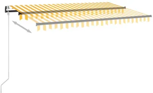 VidaXL Lumarko Automatycznie zwijana markiza, 450 x 300 cm, żółto-biała! 3069128 VidaXL - Markizy - miniaturka - grafika 4
