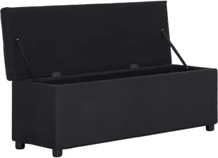 vidaXL Ławka ze schowkiem, 116 cm, black, poliester vidaXL - Ławki do przedpokoju - miniaturka - grafika 6