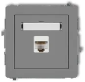 Gniazdka elektryczne - Karlik Deco szary mat gniazdo komputerowe 1xRJ45 kat 5e 27DGK-1 27DGK-1 - miniaturka - grafika 1