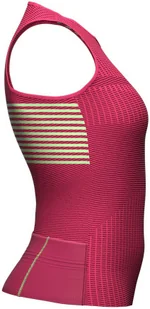 Compressport Triathlonowa koszulka kompresyjna damska TRI POSTURAL TANK TOP różowo-zielona - Bielizna sportowa damska - miniaturka - grafika 2