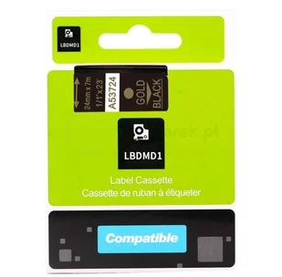 Dymo strefadrukarek.pl Taśma D1 53724 24mm x 7m czarna złoty nadruk - zamiennik | OSZCZĘDZAJ DO 80% - ZADZWOŃ! 730811399 PROMOCJA! D1-53724 - Etykiety do drukarek - miniaturka - grafika 4