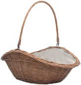 Akcesoria kominkowe - vidaXL Koszyk na drewno z uchwytem, 60x44x55 cm, naturalna wiklina vidaXL - miniaturka - grafika 1