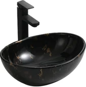 Umywalki - Rea Umywalka nablatowa Sofia Black Marble - miniaturka - grafika 1