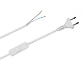 Gniazdka elektryczne - Timex Przew&oacute;d z wtyczką płaską i wyłącznikiem 1,9m przyłączacz 9562 PWS-11/1,9 (BI) - miniaturka - grafika 1