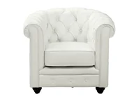 Fotele - Vente-Unique Fotel z materiału skóropodobnego CHESTERFIELD - Biały - miniaturka - grafika 1