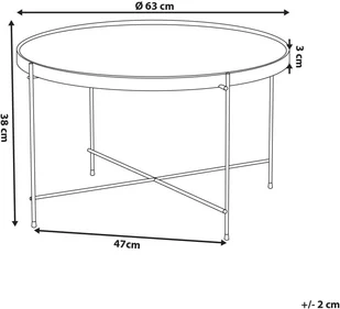 Beliani Beliani Stolik kawowy złoty LUCEA - Ławy i stoliki kawowe - miniaturka - grafika 8