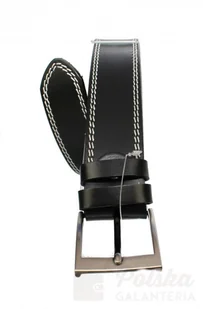 Pas-Max (PL) Pasek Męski Skórzany (PL) Skóra Licowa EXTRA 40 mm Czarny Z Podwójną Białą Nitką - Paski Pas-Max (PL) Pasek Męski Skórzany (PL) Skóra Licowa EXTRA 40 mm Czarny Z Podwójną Białą Nitką - Paski - miniaturka - grafika 3