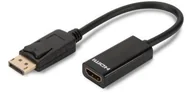 Adaptery i przejściówki - Digitus Kabel adapter Displayport z zatrzaskiem 1080p 60Hz FHD Typ DP/HDMI A M/Ż czarny 0,15m AK-340400-001-S - miniaturka - grafika 1