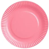Naczynia i sztućce jednorazowe - GoDan Talerzyki papierowe "Klasyczne", jasnoróżowe, 18 cm, 6 szt PF-TJJR7 - miniaturka - grafika 1