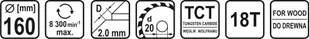 Sthor Piła tarczowa z węglikiem 160x18x20 08819 - Tarcze do pił - miniaturka - grafika 4