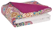 Narzuty - DecoKing 77160 koc dzienny dwustronny, kapa Steppung Bibi, poliester, kolor: różowy, fioletowy, biały, antracyt, 170x210x1 cm, liliowy biały, 240 x 260 cm 77184 - miniaturka - grafika 1