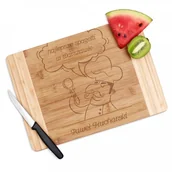 Gadżety dla niej i dla niego - Murrano Bambusowa Deska do Krojenia z Grawerem Kucharz DSK-BMB2-028 - miniaturka - grafika 1