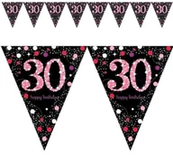 Gadżety dla niej i dla niego - Amscan Baner flagi "Urodziny 30", Sparkling Celebrations Pink, 4 m 9900590 - miniaturka - grafika 1