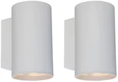 Lampy ścienne - QAZQA Zestaw 2 x nowoczesny kinkiet biały - Sandy - miniaturka - grafika 1