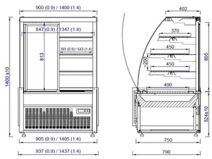 Mawi Witryna cukiernicza EPICA 1.4 006 - Szafy i witryny chłodnicze - miniaturka - grafika 2