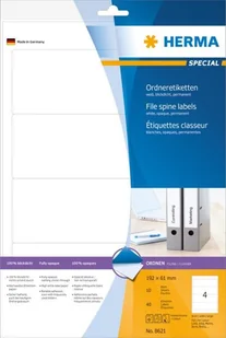 Herma PA5788 Etykiety Na Segregator 192X61MM A4 - Papier do drukarek - miniaturka - grafika 2