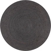 Dywany - vidaXL Ręcznie wykonany dywan z juty, okrągły, 90 cm, ciemnoszary - miniaturka - grafika 1