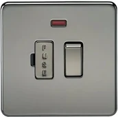 Bezpieczniki elektryczne - Grene Knightsbridge Knightsbridge SF6300NBN bezśrubowa 13 A przełączana jednostka, czarny nikiel SF6300NBN - miniaturka - grafika 1