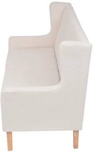 vidaXL Sofa 2-osobowa, materiałowa, kremowa - Sofy i kanapy - miniaturka - grafika 4