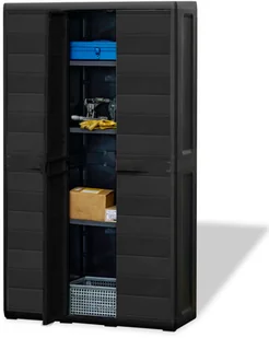 vidaXL Szafa ogrodowa z 4 półkami, czarna vidaXL - Pozostałe meble ogrodowe - miniaturka - grafika 4