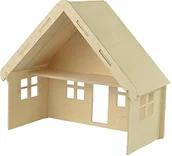 Puzzle - Pebaro Pebaro 880/1 drewniany zestaw 3D puzzle domek dla lalek mały 880/1 - miniaturka - grafika 1