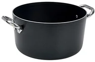 Rondle - Pentole Agnelli pentole agnelli ALB lakier wysoka rondel z aluminium, grubość 3 MM, z 2 uchwytami ze stali nierdzewnej, czarny, 16 cm ALSA104SS16 - miniaturka - grafika 1