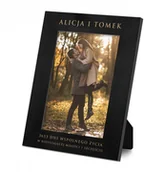 Gadżety dla niej i dla niego - Murrano Ramka na zdjęcia czarna z grawerem dla pary na 10 rocznicę RAMK-BK-013 - miniaturka - grafika 1