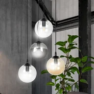 Lampy sufitowe - EULUNA Lampa wisząca Glassy 4-pkt okrągła grafit/bursztyn - miniaturka - grafika 1