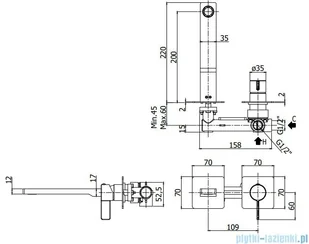 Paffoni bateria podtynkowa umywalkowa Rock chrom RO104CR70 | - Baterie umywalkowe - miniaturka - grafika 2