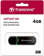 Nośniki danych - Transcend JetFlash 600 pamięć USB 4 GB USB Typu-A 2.0 Czarny, Nośnik Pendrive USB - miniaturka - grafika 1