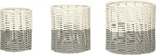 Pudła i pojemniki do przechowywania - Hübsch Koszyk Hübsch szary bawełniany 3 szt. 410502 - miniaturka - grafika 1