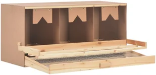 VidaXL Gniazdo dla kur, 3 przegrody, 96x40x45 cm, lite drewno sosnowe - Akcesoria do hodowli zwierząt - miniaturka - grafika 6