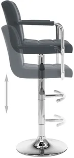 vidaXL Stołki barowe, 2 szt., szare, sztuczna skóra - Taborety i hokery - miniaturka - grafika 4