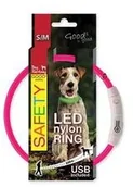 Smycze dla psów - dr Seidla Dog Fantasy LED nylonowa S/M Różowy - miniaturka - grafika 1