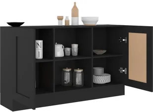 vidaXL Szafka, czarna, 120 x 30,5 x 70 cm, płyta wiórowa 802778 - Szafki do salonu - miniaturka - grafika 12