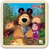Puzzle - Bino Puzzle Masza, Niedźwiedź i maliny, 15 x 15 cm - miniaturka - grafika 1