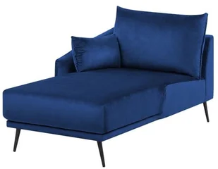 Beliani Beliani Sofa narożna prawostronna LED welur ciemnoniebieska VARDE - Narożniki - miniaturka - grafika 7