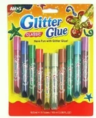 Kleje biurowe - Amos Klej z brokatem 10x15.5ml WIKR-936729 - miniaturka - grafika 1