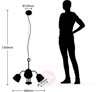 Lucande Lucande Anjita lampa wisząca szklane klosze 3-pkt. - Lampy sufitowe - miniaturka - grafika 3