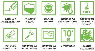 Laveo Umywalka nablatowa granitowa okrągła Amber biała 41 cm VGR1621T - Umywalki - miniaturka - grafika 3