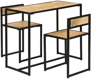 vidaXL 3-częściowy zestaw jadalniany, lite drewno mango - Stoły z krzesłami - miniaturka - grafika 4